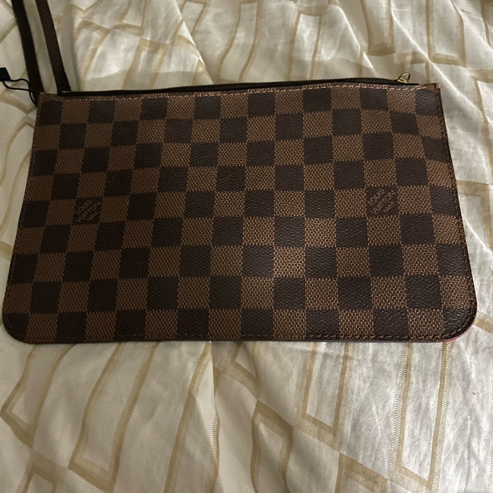 Louis Vuitton Damier Ebene Brown Checkered Wristlet NWOT